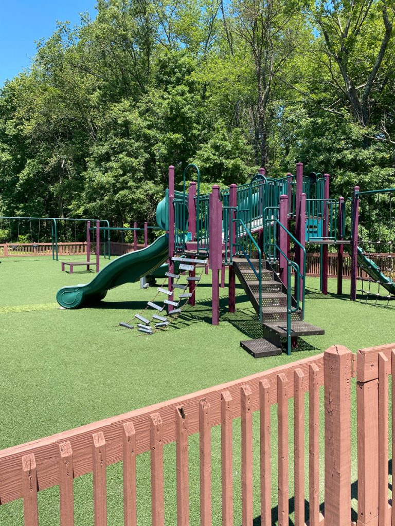 Fenced playground at Muriel Hepner Park in Denville NJ - DenvilleGuide.com