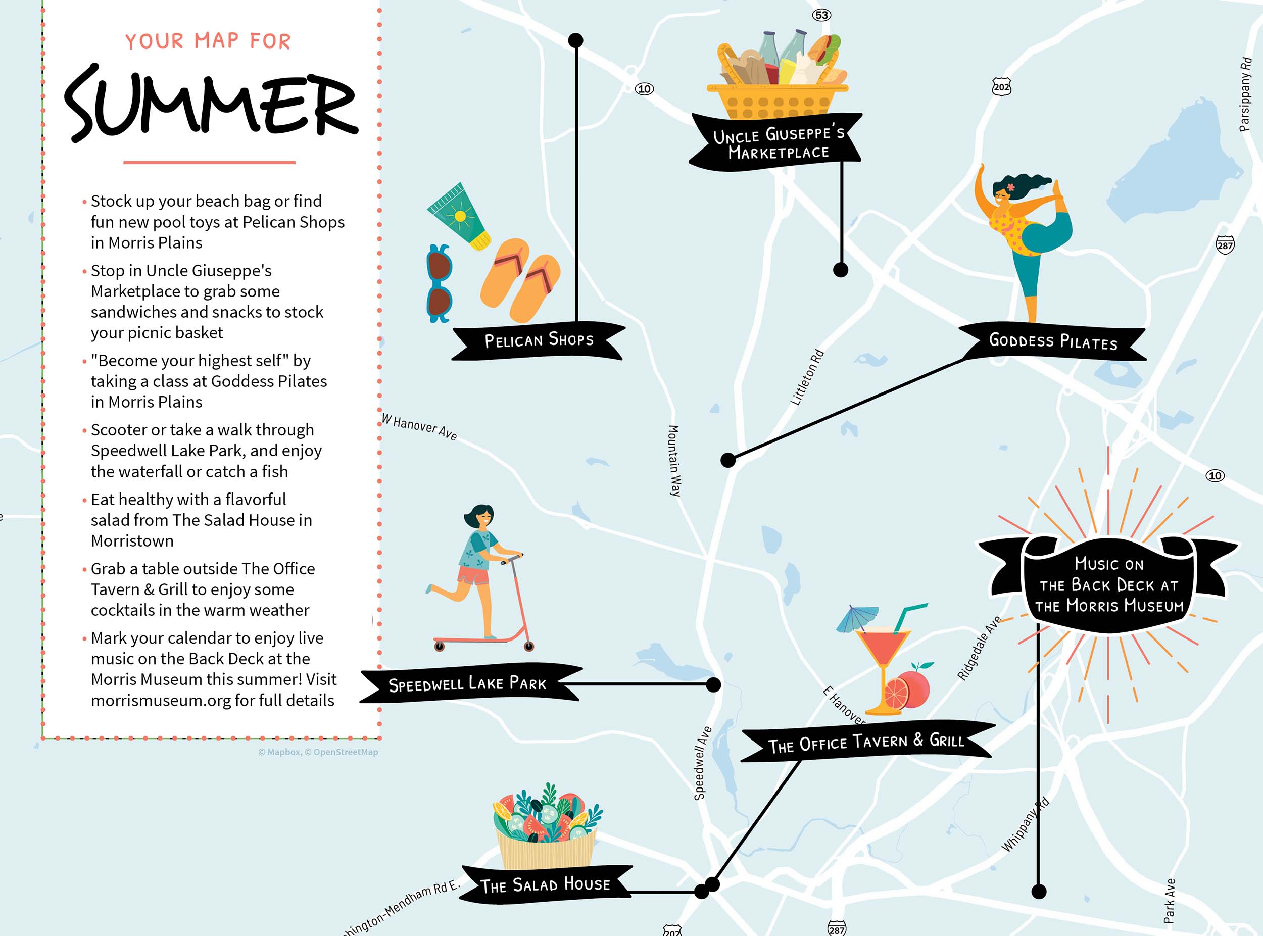 Map for Summer in the Morris Area, NJ - themorrisguide.com