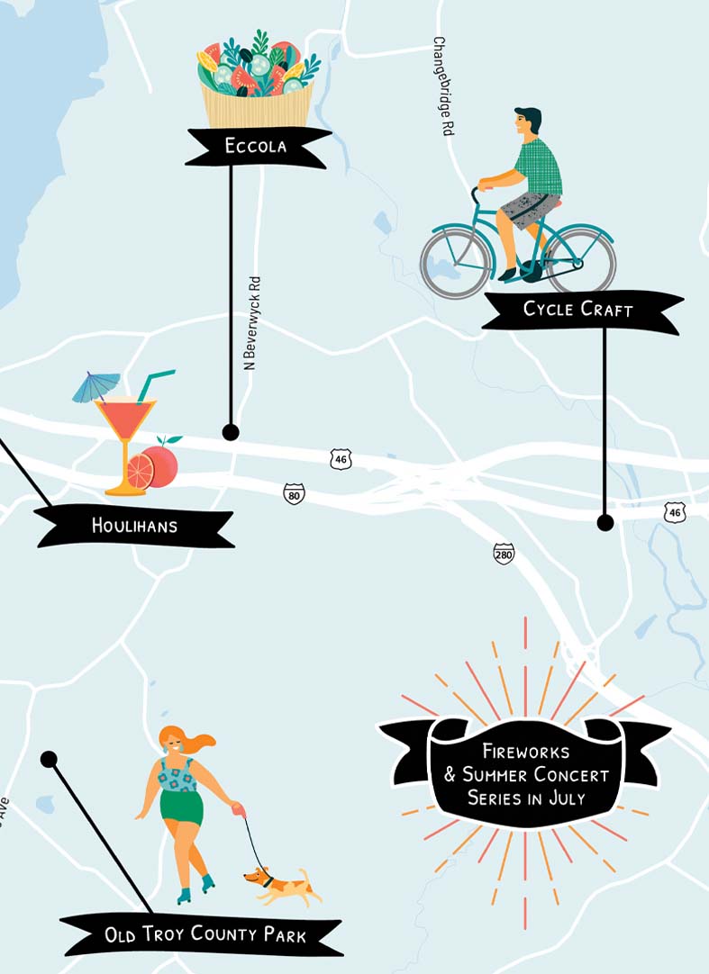 Summer Map for Parsippany, NJ - parsippanynjguide.com