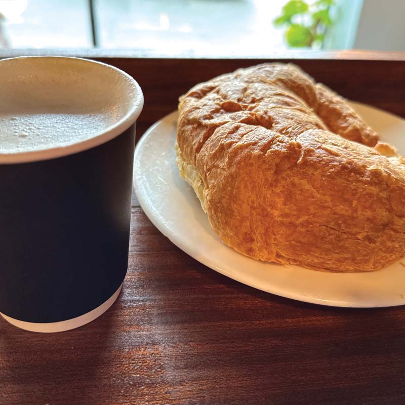 Coffee and croissant from Boonton Coffee Co. in Boonton, NJ - boontonguide.com